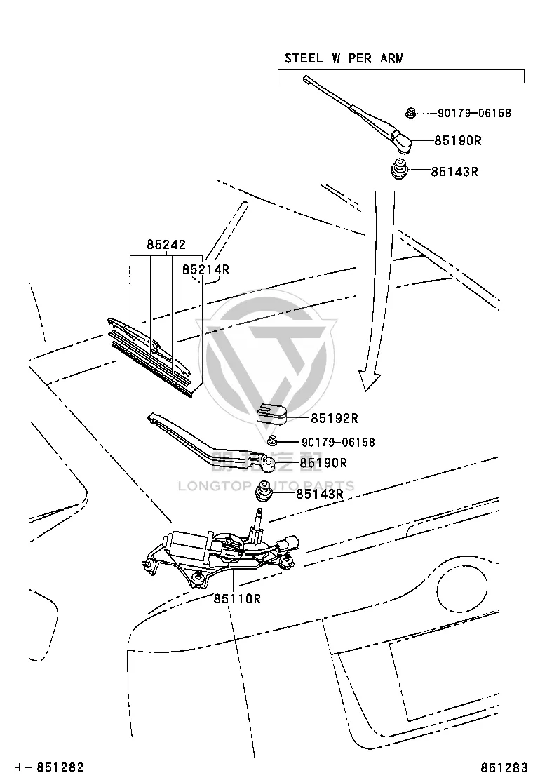 Tailgate Rear Window Wiper Motor 85130-47010 for Toyota Prius