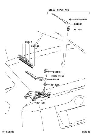 Tailgate Rear Window Wiper Motor 85130-47010 for Toyota Prius