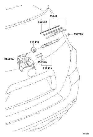 Tailgate Rear Window Wiper Motor 85130-48050 for Toyota Highlander