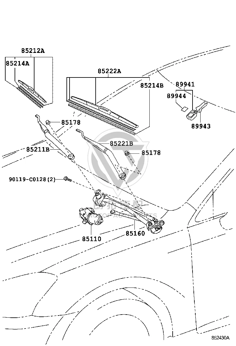 Front Windshield Wiper Blade 85222-0N010 for Toyota Camry