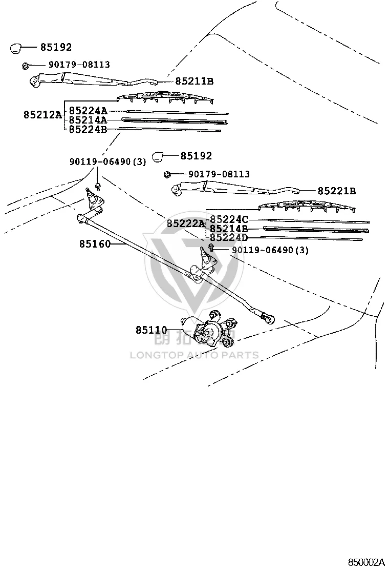 Front Windshield Wiper Linkage 85150-60180 for Toyota Land Cruiser