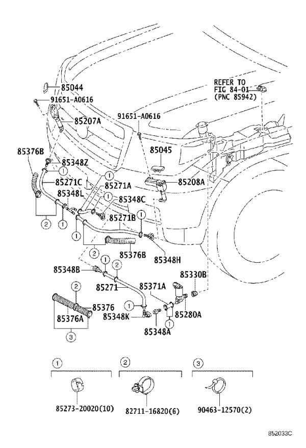 Headlight Washer Hose 85376-58130 for Toyota Alphard