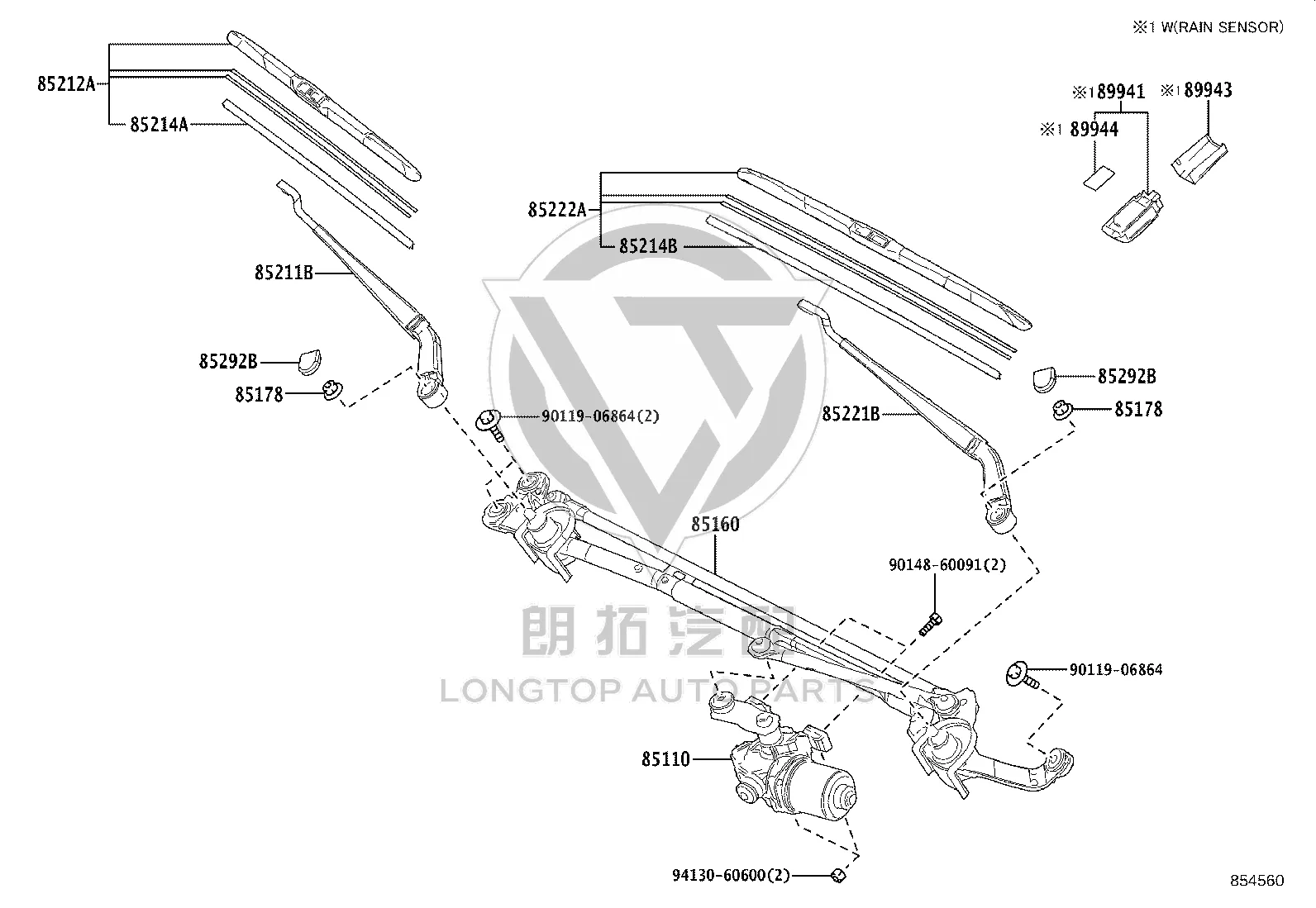 Front Windshield Wiper Blade 85212-60250 for Toyota LAND CRUISER