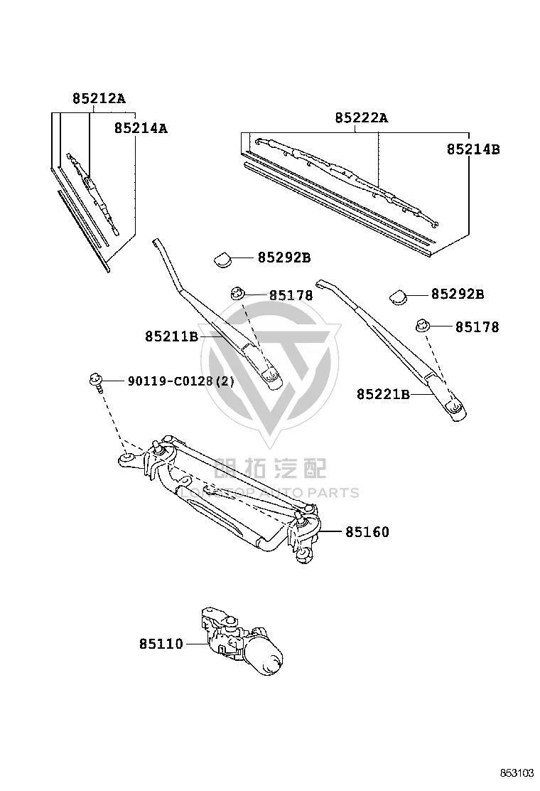Front Windshield Wiper Blade 85212-0D140 for Toyota Vios
