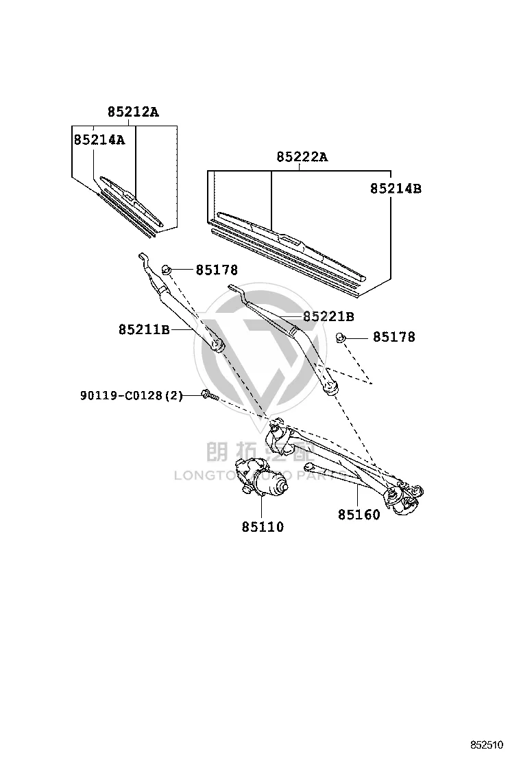 Front Windshield Wiper Blade 85212-0P030 for Toyota Reiz