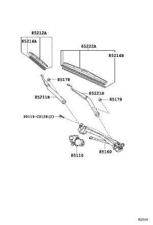 Front Windshield Wiper Blade 85212-0P030 for Toyota Reiz