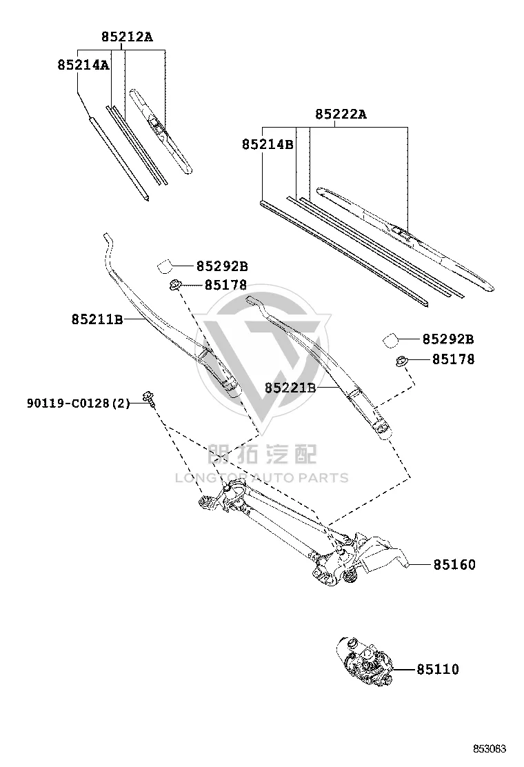 Front Windshield Wiper Blade 85212-0R060 for Toyota RAV4