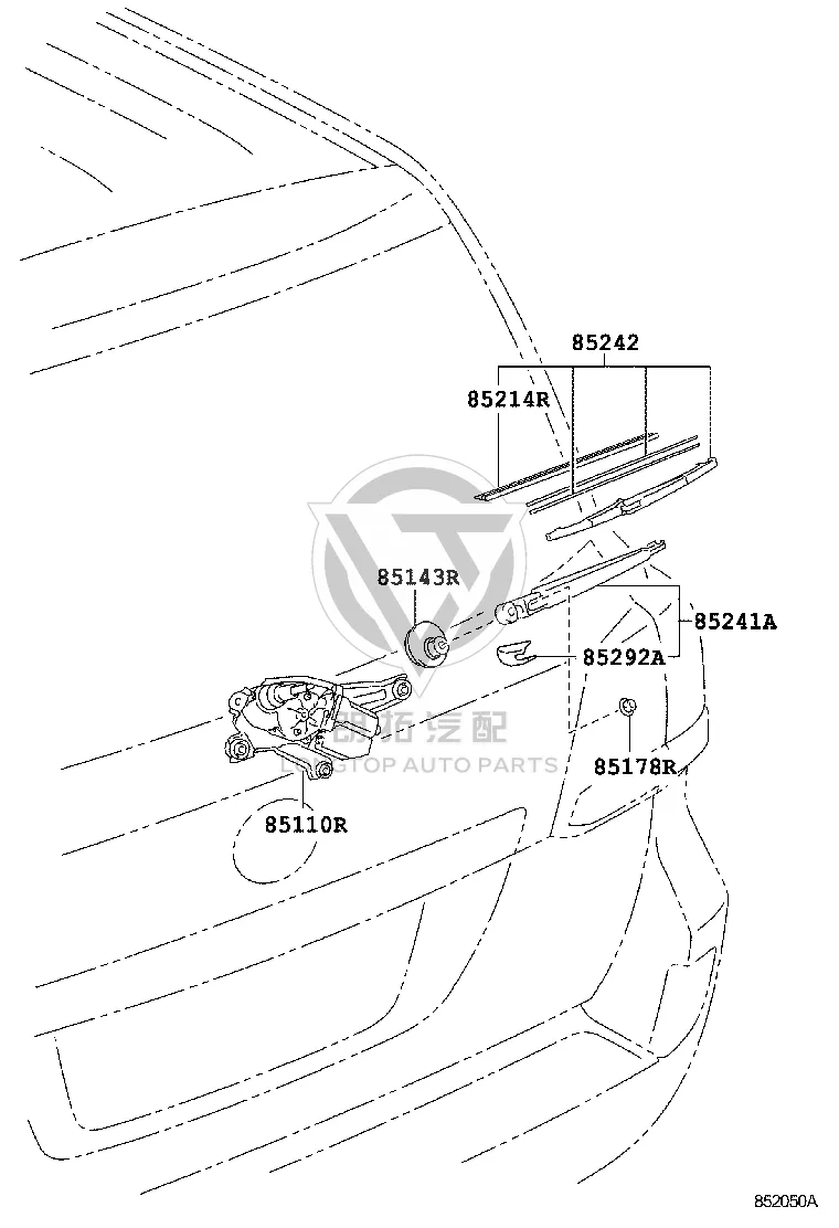 Rear Window Glass Wiper Blade 85242-60110 for Toyota Land Cruiser