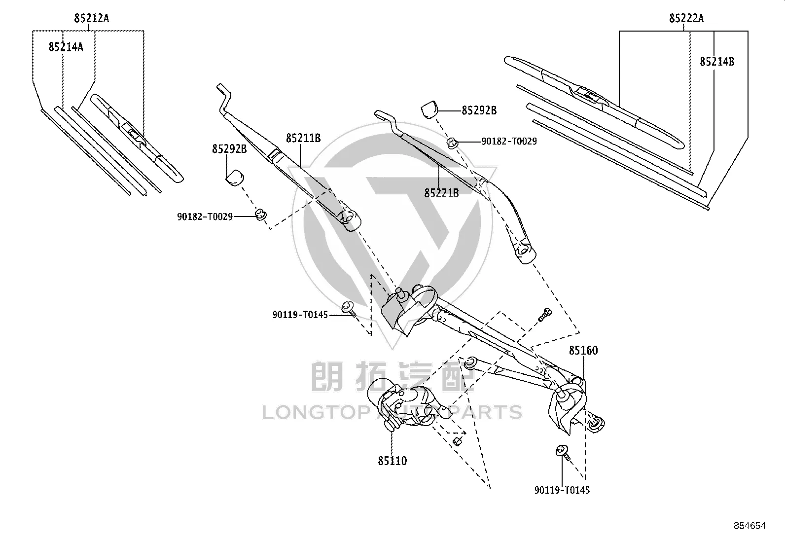 Front Windshield Wiper Blade 85222-71010 for Toyota Fortuner