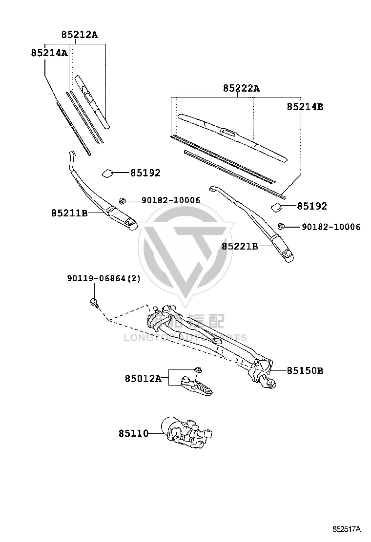 Front Windshield Wiper Blade 85222-33241 for Toyota ZELAS