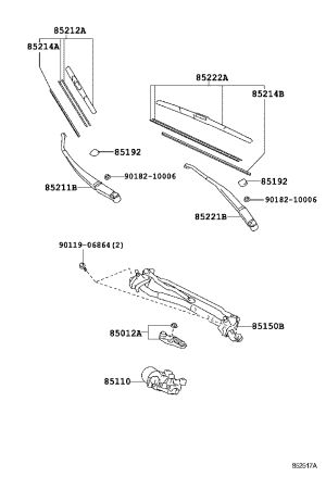 Front Windshield Wiper Blade 85222-33241 for Toyota ZELAS