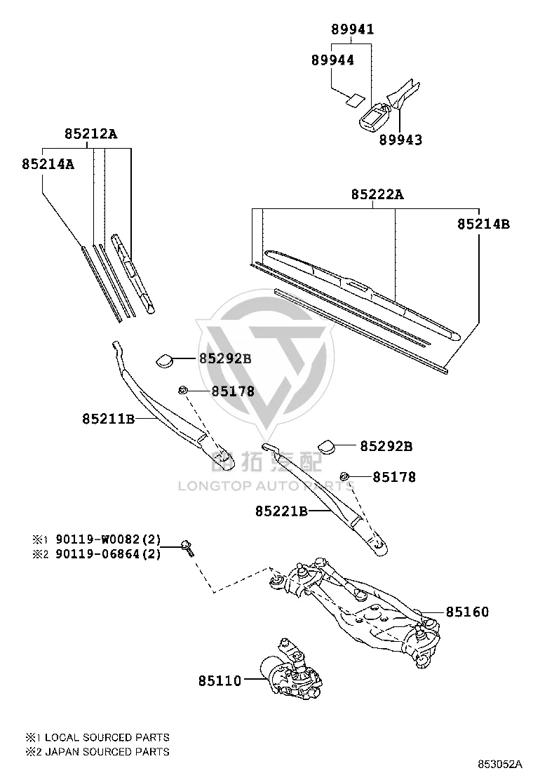 Front Windshield Wiper Rubber Strip 85214-02340 for Toyota Auris