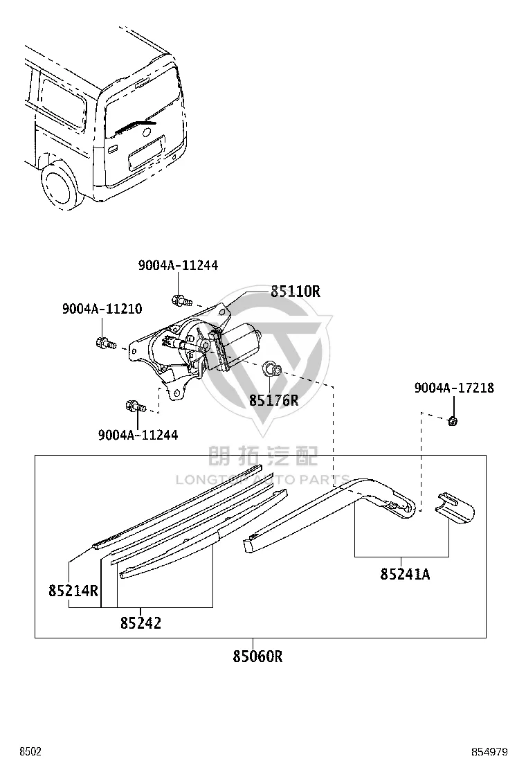 Tail Cover Glass Wiper Blade 85242-28060 for Toyota ALPHARD