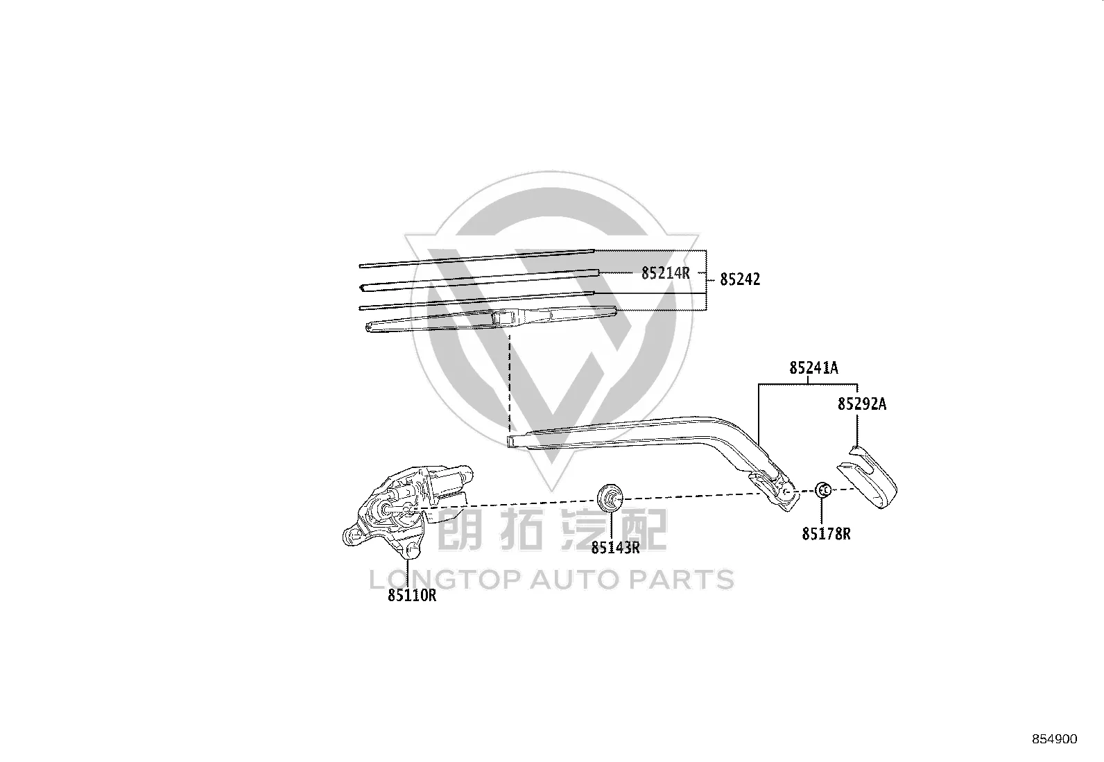 Rear Window Wiper Blade 85242-60130 for Toyota Land Cruiser