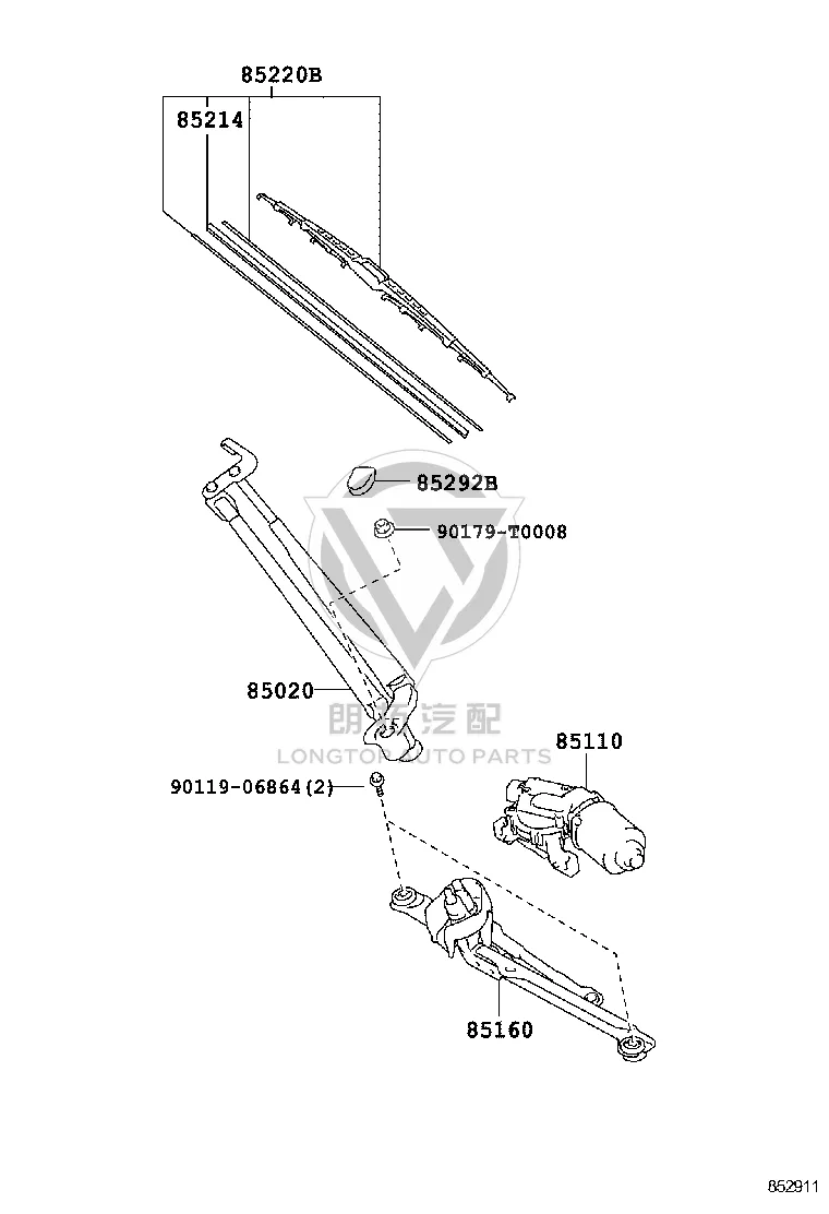 Left Windshield Wiper Blade Rubber Refill 85214-44140 for Toyota Alphard