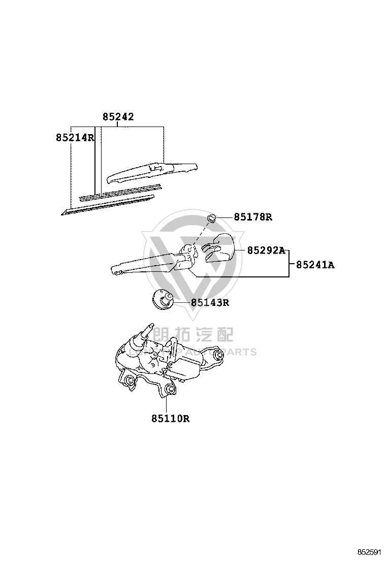 Rear Wiper Blade Rubber Insert 85214-52060 for Toyota Auris