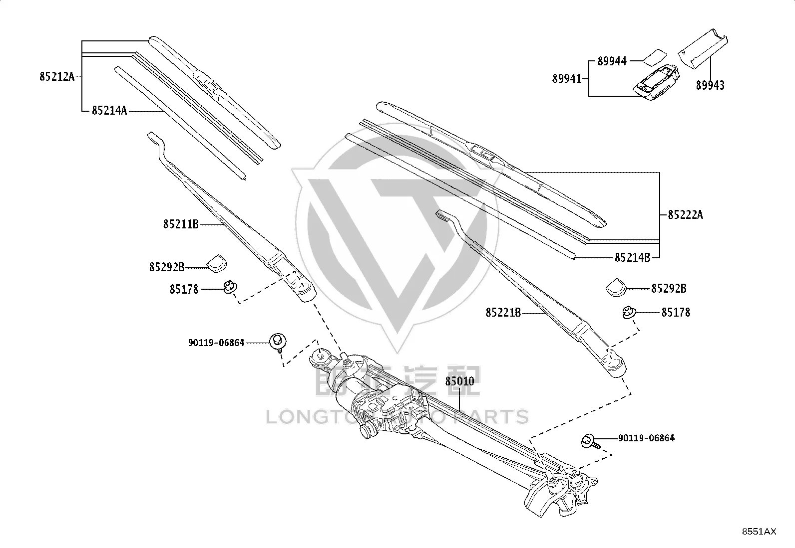 Front Windshield Wiper Blade 85214-60120 for Toyota Camry