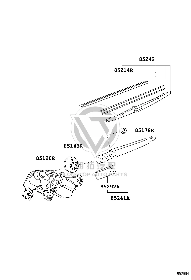 Rear Wiper Arm 85241-0E040 for Toyota E’Z