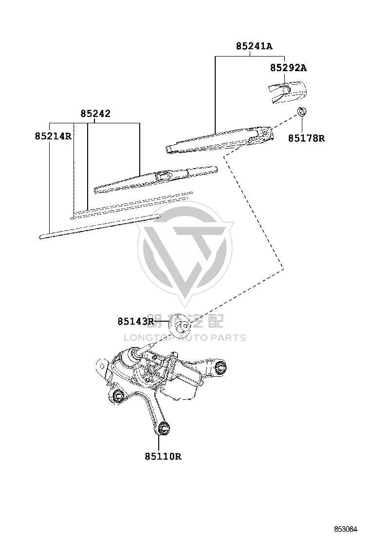 Rear Window Glass Wiper Blade 85242-42040 for Toyota RAV4