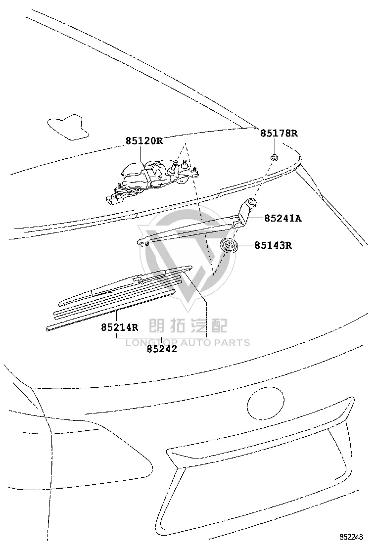 Rear Window Glass Wiper Blade 85242-48040 for Lexus RX270