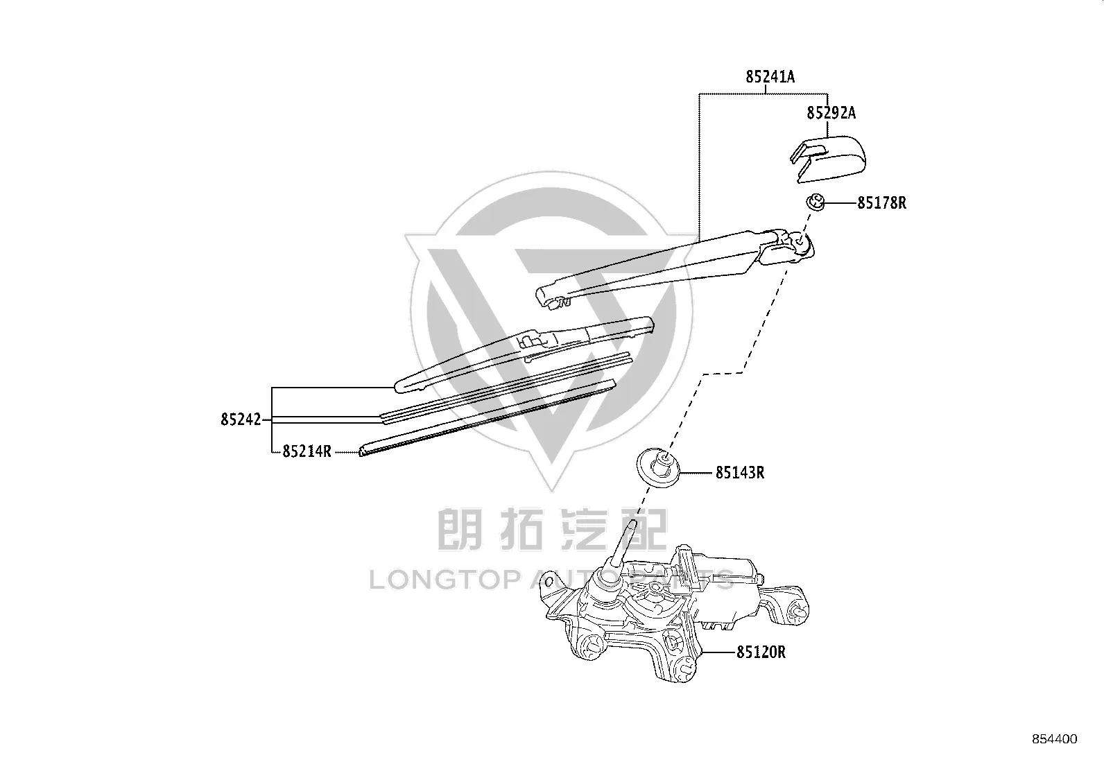 Rear Window Glass Wiper Blade 85242-72010 for Toyota RAV4