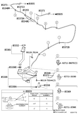 Front windshield wiper fluid reservoir 85315-0K230 for Toyota Fortuner