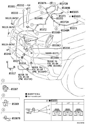 Front Windshield Wiper Nozzle 85381-12300 for Toyota 4RUNNER