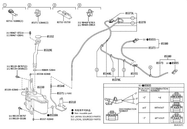 Front windshield wiper washer pump 85330-02120 for Toyota BZ4X