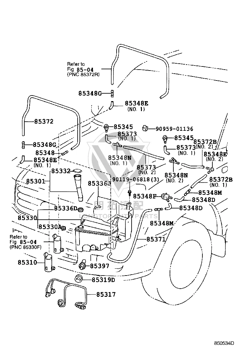 Washer Wiring Assembly 85327-60120 for Lexus LX470