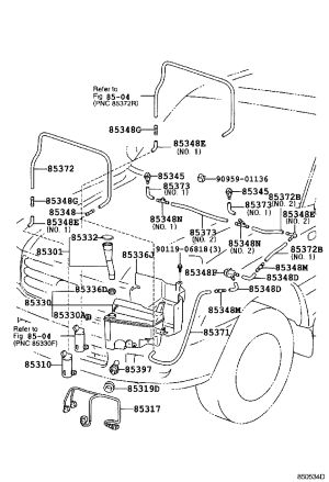Washer Wiring Assembly 85327-60120 for Lexus LX470