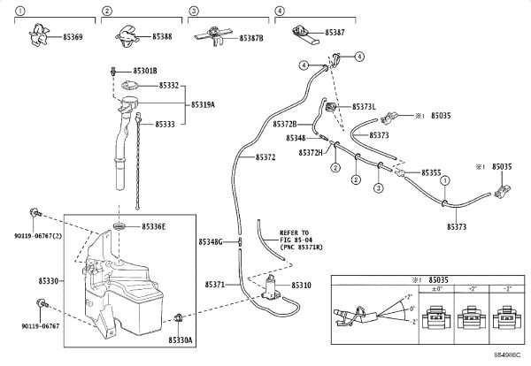 Front windshield wiper washer pump 85330-48030 for Toyota BZ4X