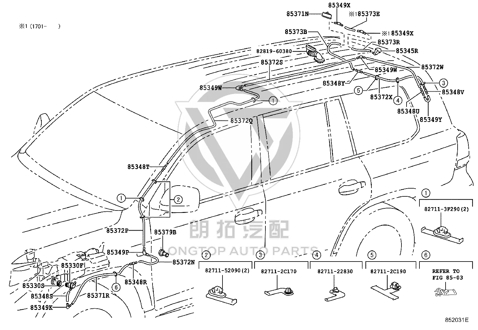 Grommet Wiring Harness 82819-60380 for Toyota Land Cruiser, LX450D & LX570