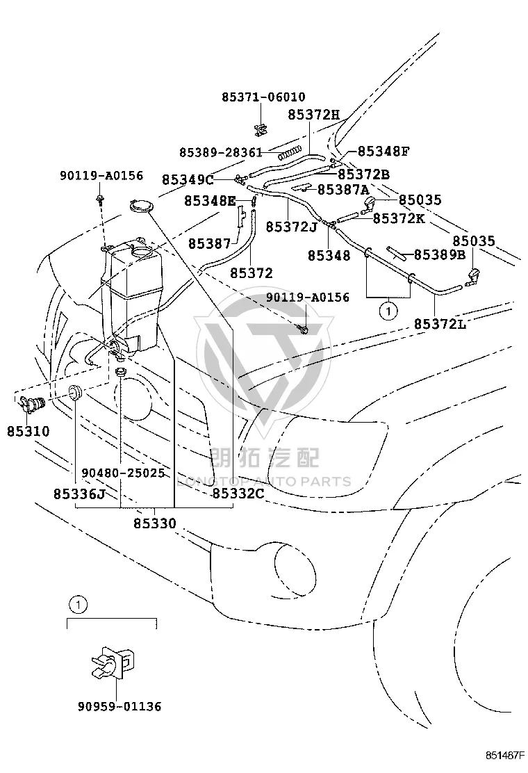 Front Windshield Wiper Washer Pump 85330-AE010 for Toyota Sienna