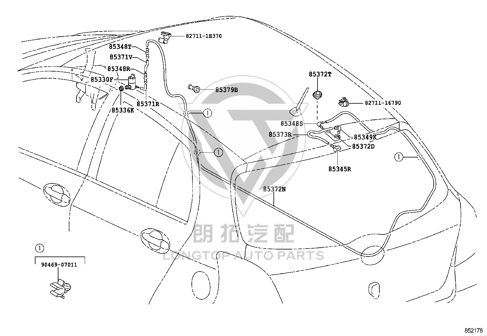Washer Seal A 85379-52351 for Toyota RACTIS