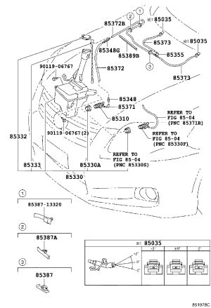 Front Windshield Washer Nozzle 85381-30110 for Toyota Auris