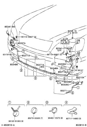 Left Headlight Washer Nozzle Cap 85382-50010 for Lexus LS430