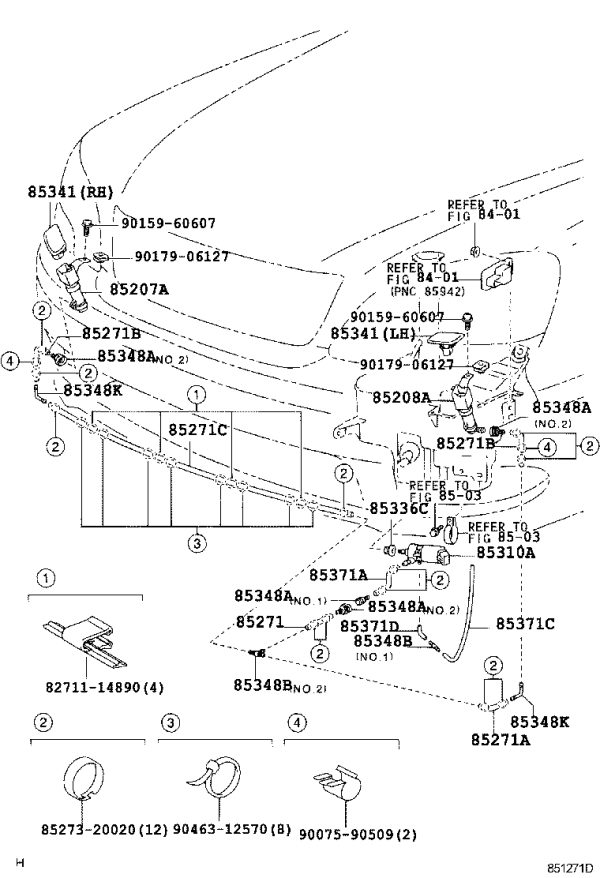 Front Right Headlight Washer Hose 90075-15032 for Lexus LS430