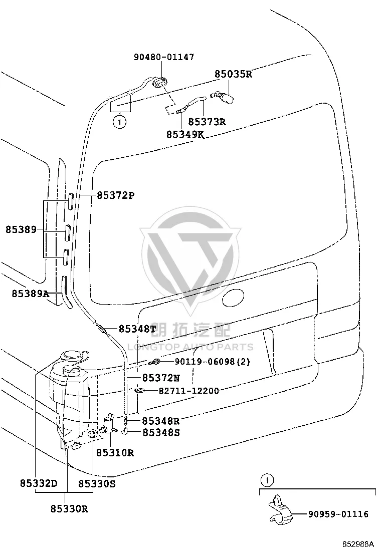 Rear Window Washer Nozzle 85391-36020 for Toyota Coaster
