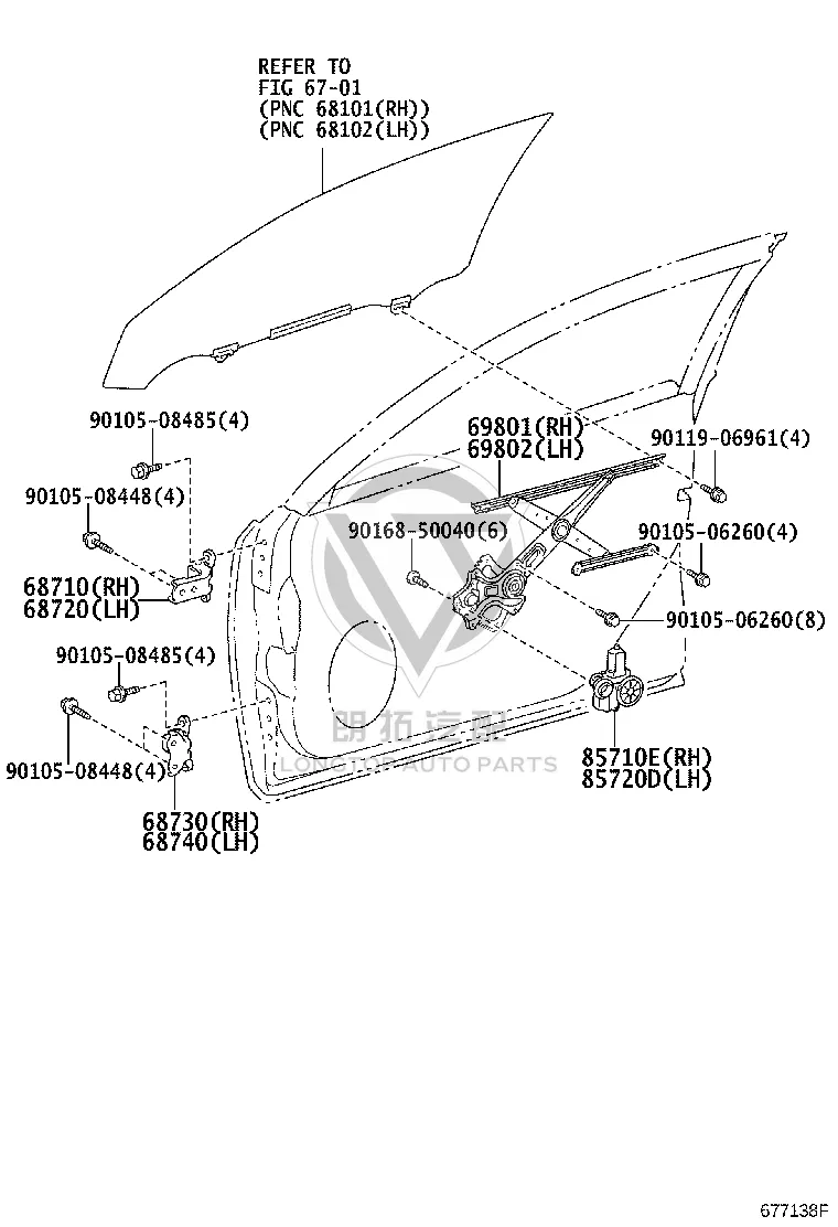 Front door window lift motor (right) 85710-30481 for Lexus GS Series