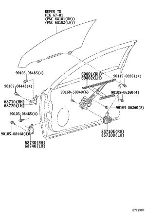 Front door window lift motor (right) 85710-30481 for Lexus GS Series