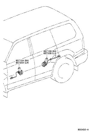 Rear door window motor (right) 85720-60120 for Toyota Land Cruiser