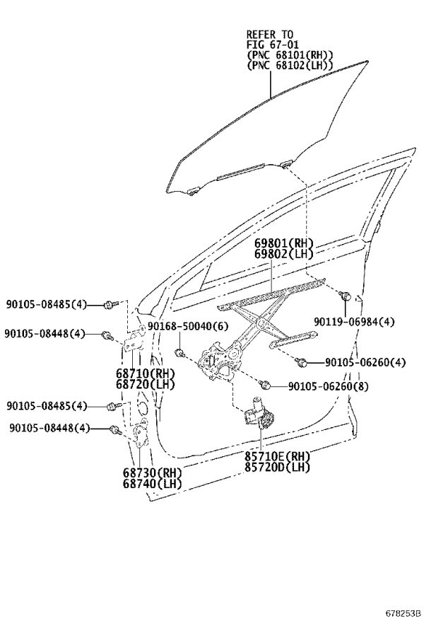 Front Door Glass Lift Motor 85710-78011 for Lexus NX Series