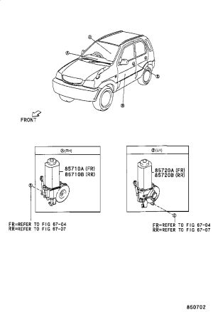 Front door window lift motor (right) 85710-87401 for Toyota Cami