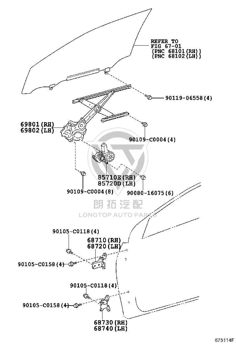 Front Door Window Motor 85720-02221 for Toyota Corolla