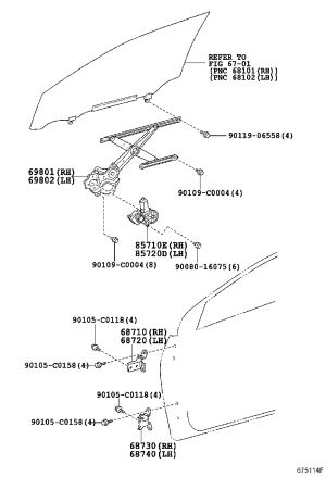 Front Door Window Motor 85720-02221 for Toyota Corolla