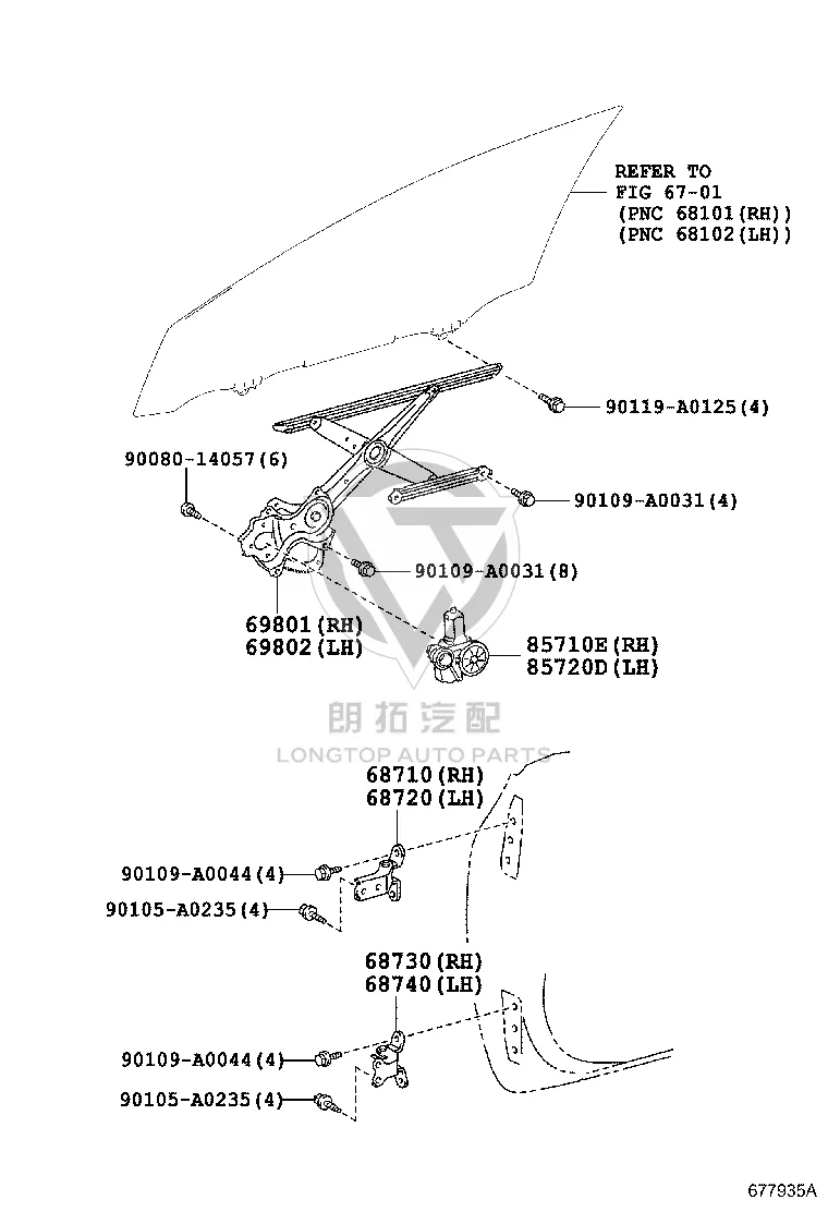 Front Left Window Lift Motor 85720-06281 for Toyota Camry