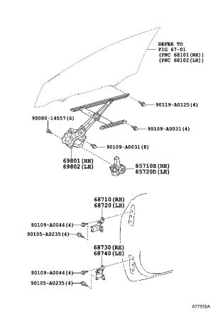 Front Left Window Lift Motor 85720-06281 for Toyota Camry