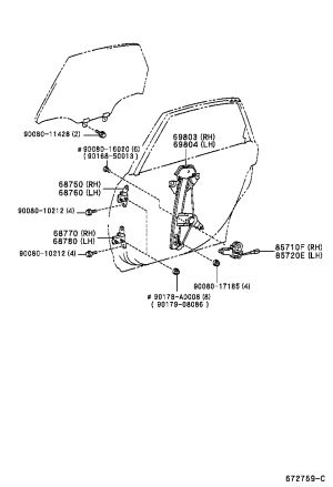 Rear Door Glass Lift Motor 85720-AC030 for Toyota Avalon
