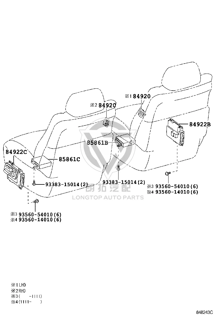 Front Right Seat Climate Control ECU 85861-50251 for Lexus LS460
