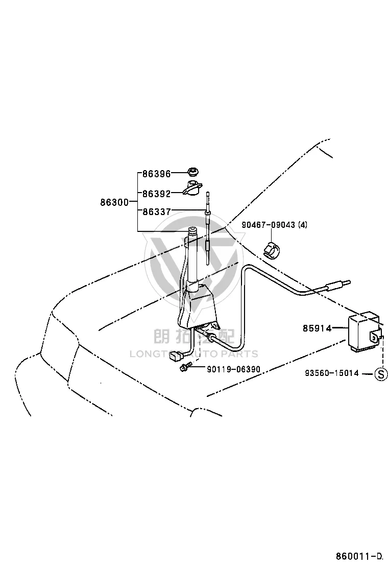 Antenna Rod 86337-60110 for Toyota Land Cruiser